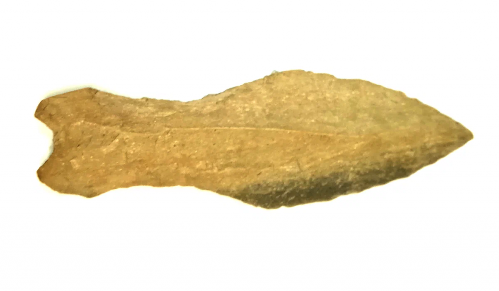 Скульптура в форме рыбы (вторичное использование наконечника стрелы) III тыс. до н.э. Юрьинское поселение. Автор исследования В.Ф.jpg
