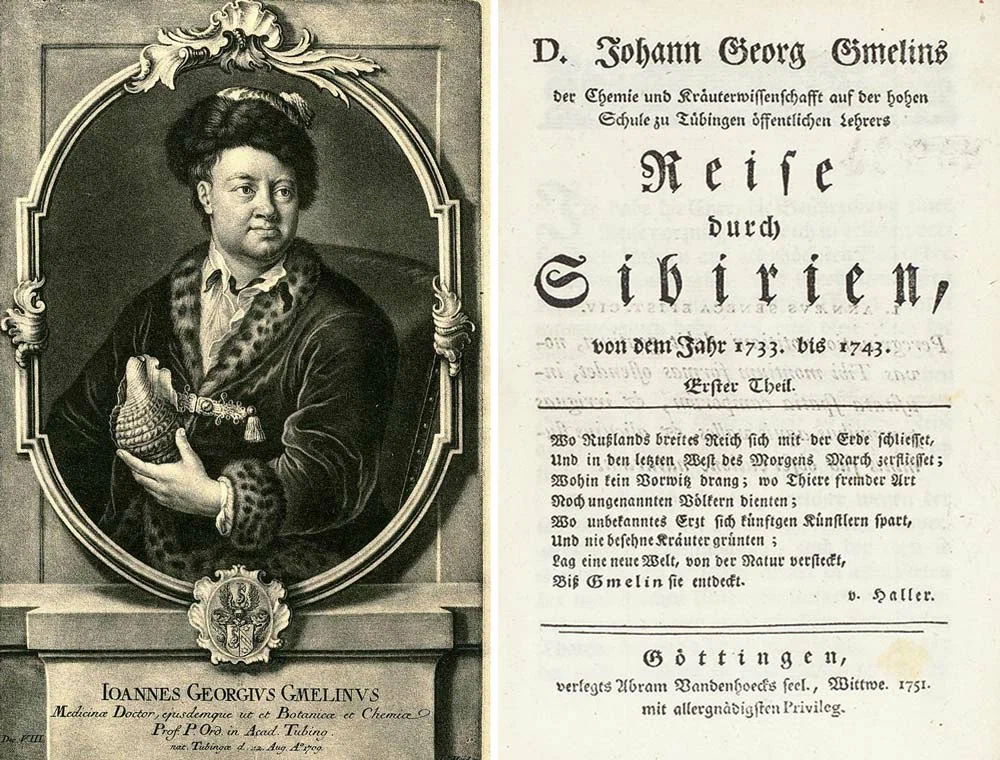 Портет И. Гмелина и титул его книги "Флора Сибири" 1751 г..jpg